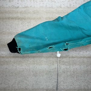 Vintage 90s Carhartt Jacket Mens L Light Blue Cotton Canvas Mesh Lined Hooded image 5