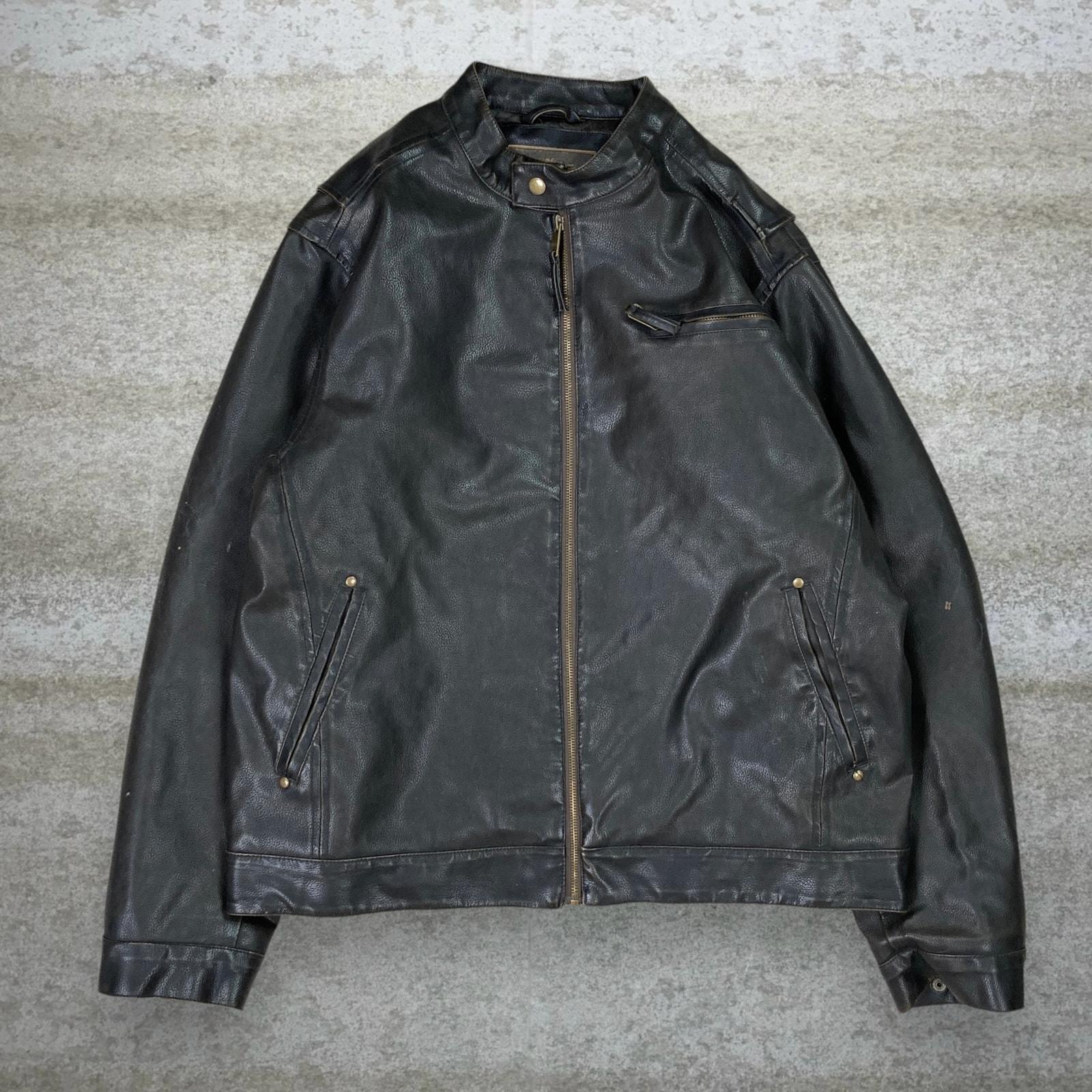 Vintage 90s Arizona Faux Leather Jacket Mens L Mocha Brown
