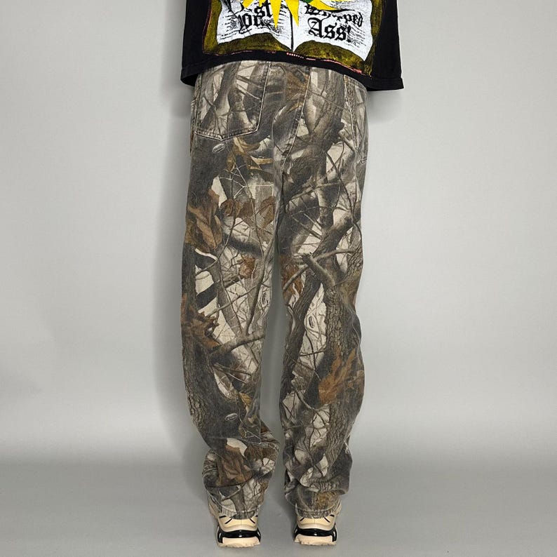Vintage 90s Wrangler Realtree Camo Jeans 38x32 Baggy Wide Leg Woodland Camo image 4