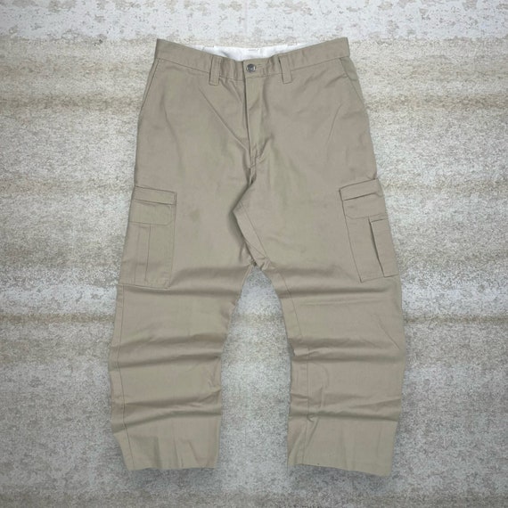 Vintage Tan Dickies Cargo Pants 34x32 Baggy Fit F… - image 2