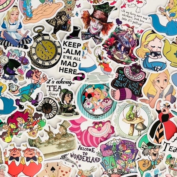 Alice in Wonderland Stickers - Etsy