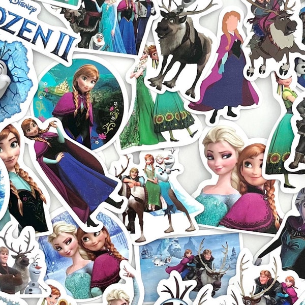 1-50 pcs Frozen 1 & 2 stickers, Elsa, Anna, Olaf, Kristoff, Sven, let it go, decorate, party favor, decorate, prize, DIY, journal