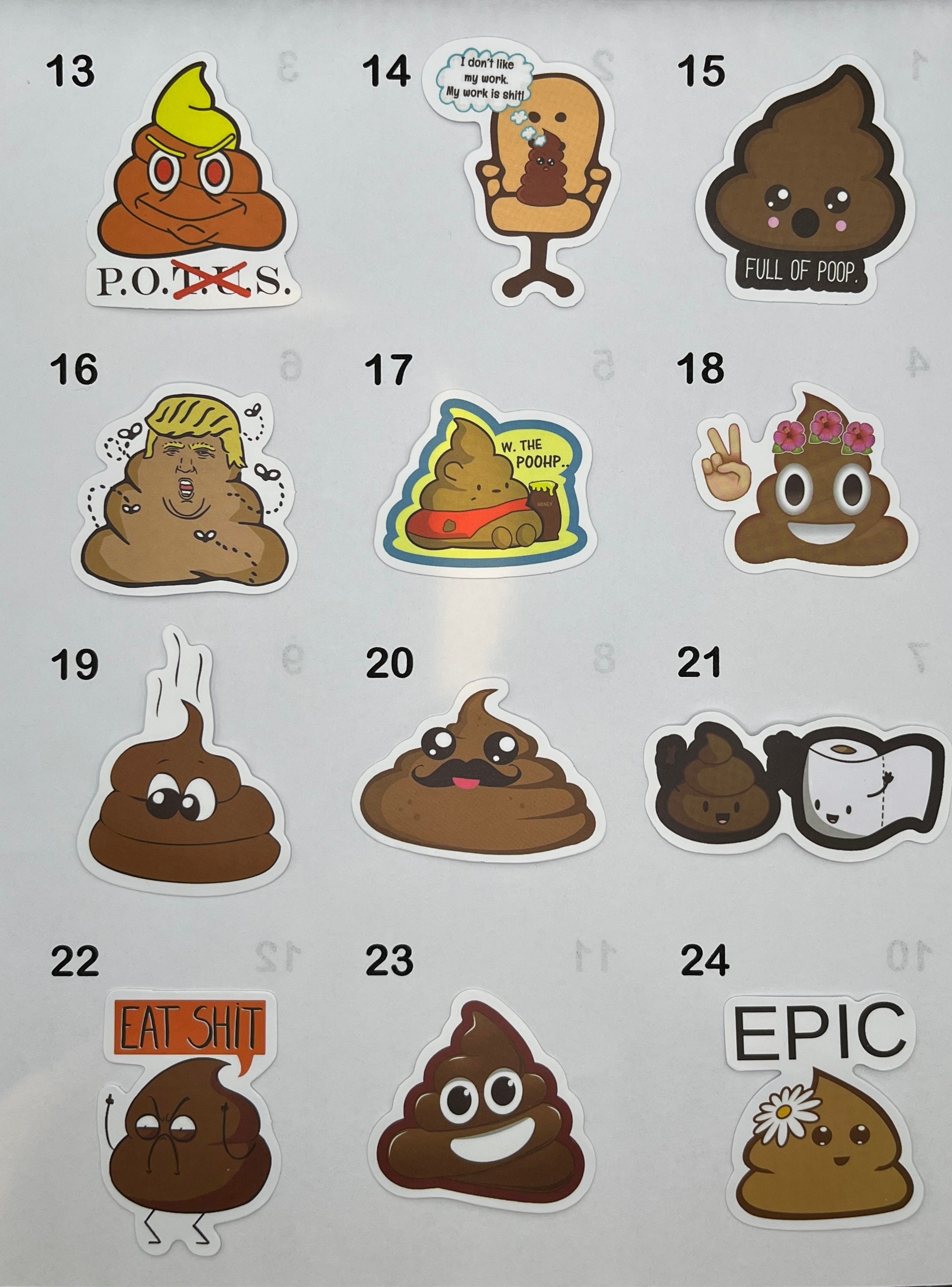 160 Pcs Poop Emoji Stickers, School Supplies, Party Favor, Decor, Pop