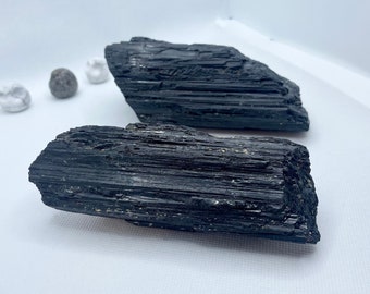 Raw Black Tourmaline Log - A Powerful Guardian Stone for Spiritual Grounding and Protection