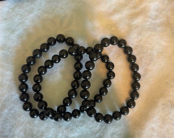 Black Tourmaline Bracelet - 8mm Beads