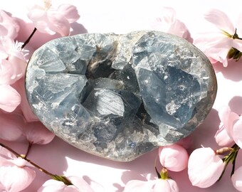 Large Celestite Crystal Cluster: Natural Blue Calming Stone (3 lbs 13 oz)