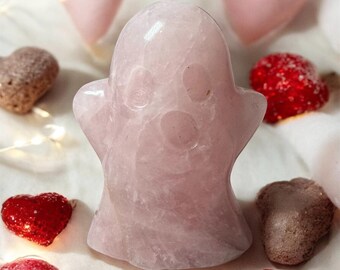 Rose Quartz Ghost| Hand Crafted Crystal Ghost | Love and Healing Energy | Halloween Decor