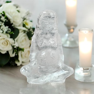 Powerful Mini Clear Quartz Mother Earth Sculpture|Hand-Crafted Crystal for Healing and Connection