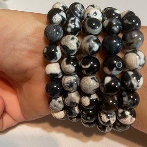 Orca Agate Beaded Bracelet - Handcrafted Natural Stone Jewelry for Balance, Strength, and Style - 10mm beads