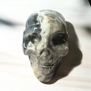 Gorgeous UV Reactive Volcano Agate Skull|Exotic Crystal Skull | Home Decor | Grounding and Transformation