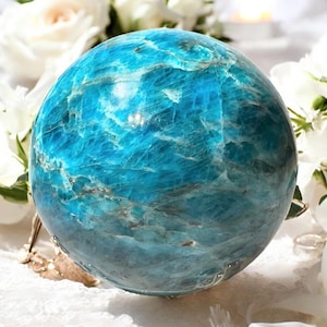 Tranquil Blue Apatite Sphere | Crystal Brilliance for Spiritual Clarity