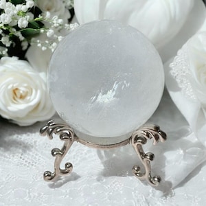 64 mm Stunning Clear Quartz Sphere | Crystal Ball for Energy, Clarity, and Decor