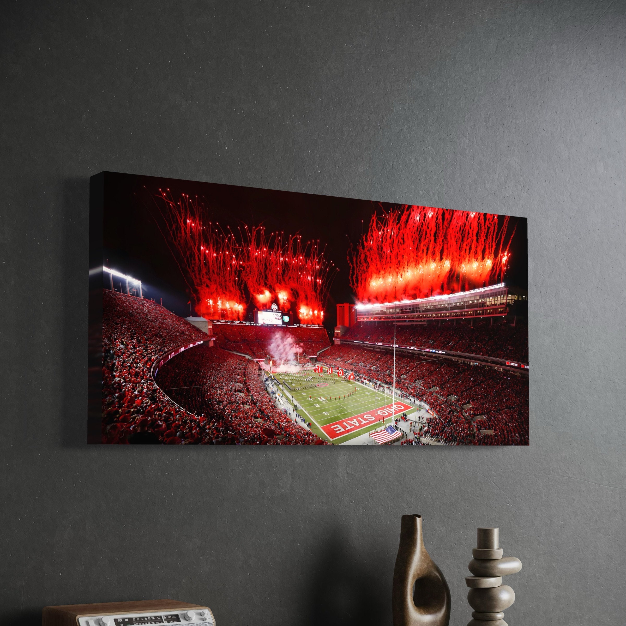 Ohio State Buckeyes Canvas "Buckeye Blaze" Ohio Stadium | College | Canvas Wall Art | After Darkness Art