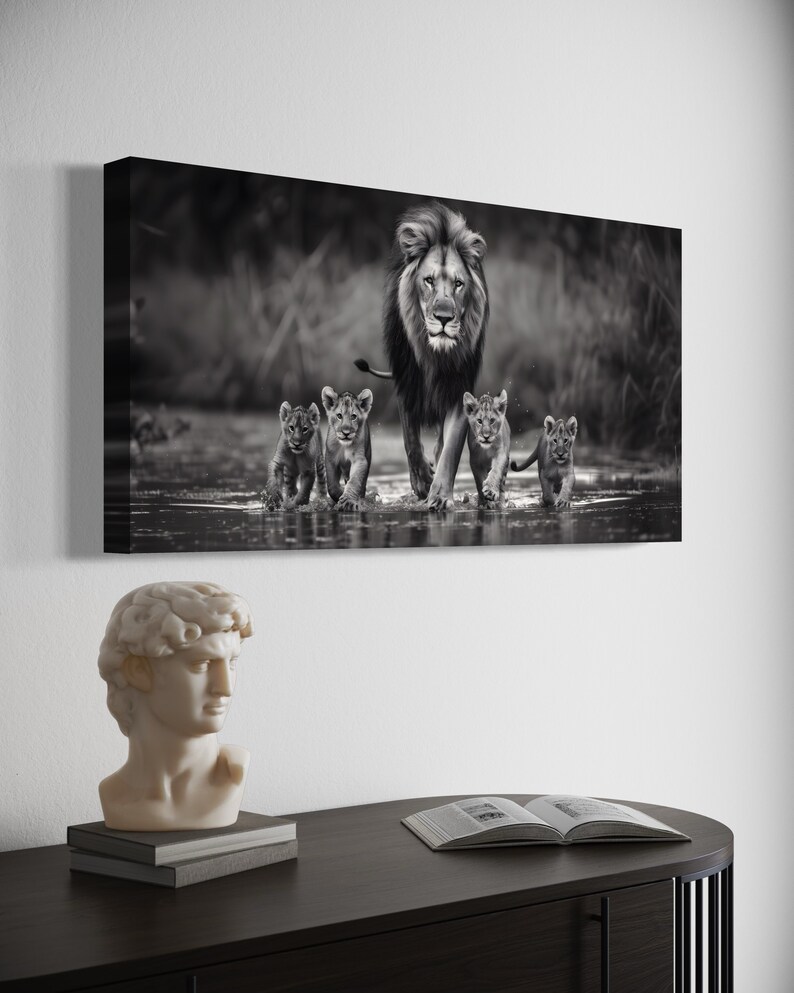 Lion Family Canvas "reflections of Royalty" | USA Made | Animals ...
