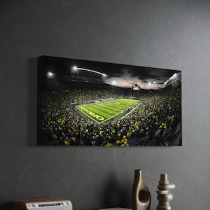 Oregon Ducks Canvas &quot;Oregon Nightfall&quot; Autzen Stadium | College | Canvas Wall Art | After Darkness Art