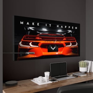 Toile Corvette C8 - Passez votre chemin | Art mural en toile | Motivation