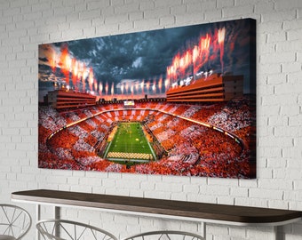Tennessee Volunteers Football Canvas &quot;Rocky Top Reflections&quot; Neyland Stadium | College | Canvas Wall Art | After Darkness Art