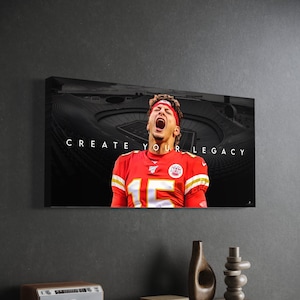 Patrick Mahomes Canvas &quot;Create Your Legacy&quot;  | Kansas City Chiefs | Canvas Wall Art | After Darkness Art