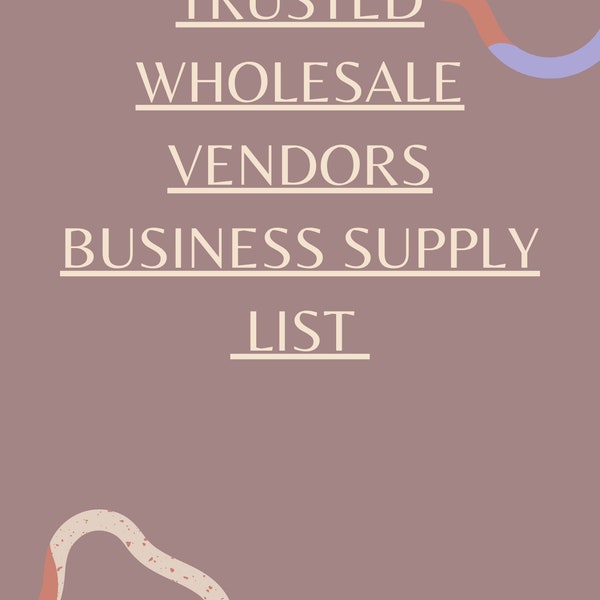 Wholesale Vendor List Etsy