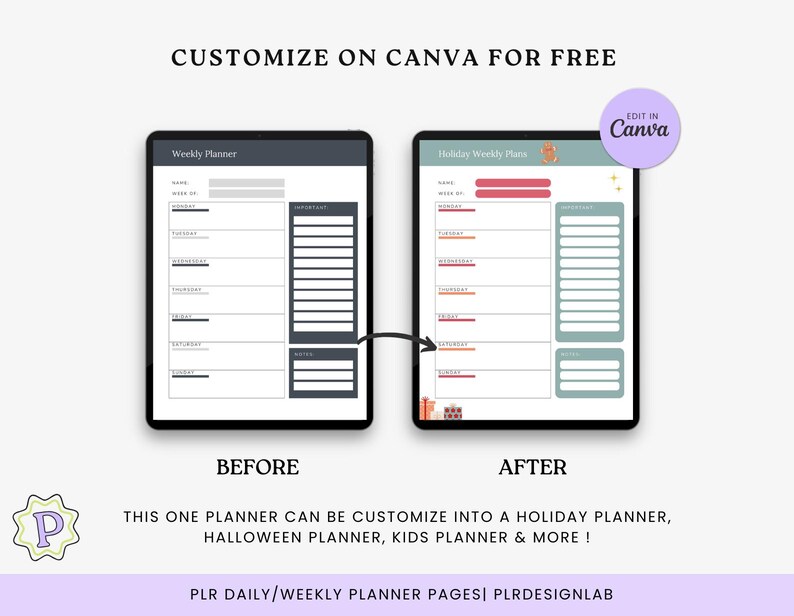 PLR Printables | Minimalist Printable Planner | Daily,weekly,monthly ...