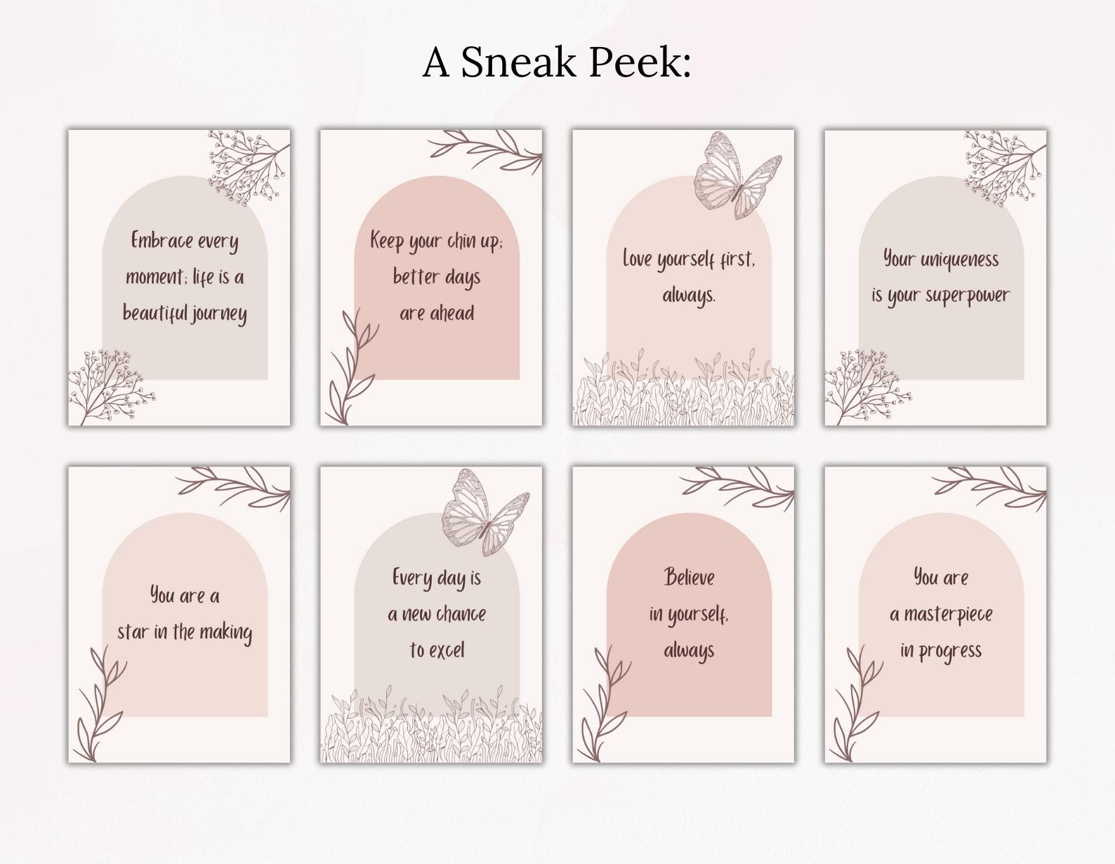 Editable Affirmation Card Deck Canva Template, Self-care & Motivation ...