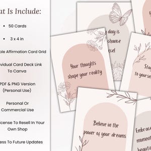 Editable Affirmation Card Deck Canva Template, Self-care & Motivation ...