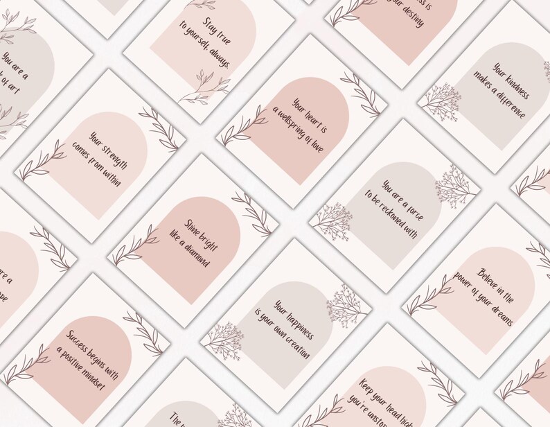 Editable Affirmation Card Deck Canva Template, Self-care & Motivation ...
