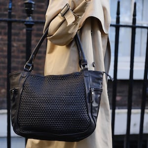 Bolso tote de cuero trenzado/hobo de cuero hecho a mano - Astrid