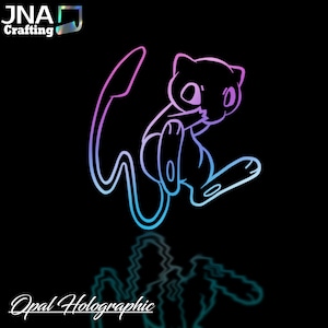 Mew PKM Anime Cartoon Decal   Car/Truck/Windshield/Bumper/Laptop/Vinyl/Holographic/Decal/Anime/Gift