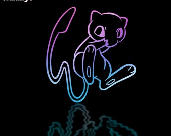 Mew PKM Anime Cartoon Decal   Car/Truck/Windshield/Bumper/Laptop/Vinyl/Holographic/Decal/Anime/Gift