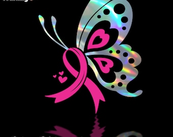 500PCS Breast Cancer Awareness Stickers - Pink Ribbon & Butterfly Decals For Helmet, Car, Bottle