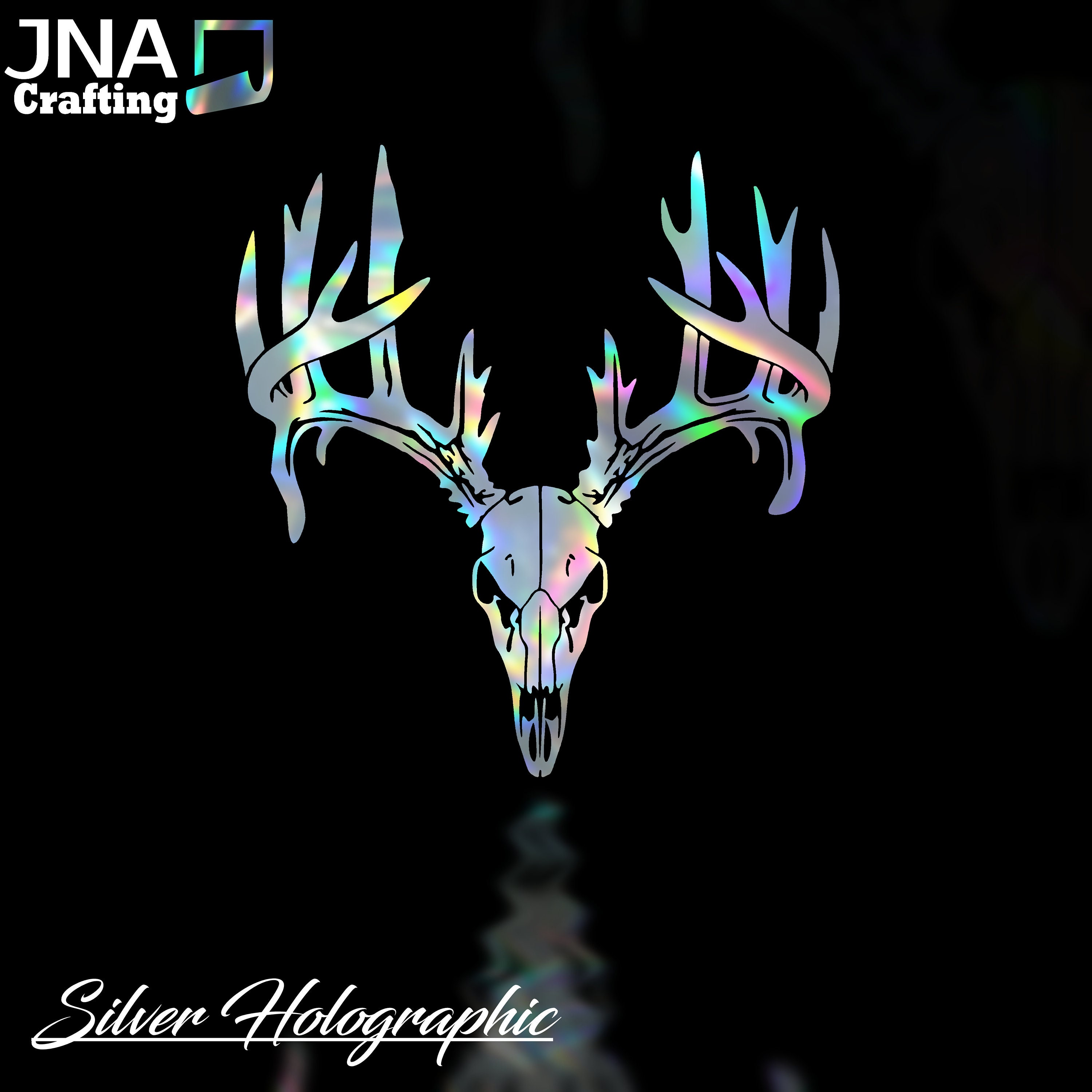 Deer Head Hunting Decal Car, Truck, Windshield, Laptop, Vinyl, Holographic, Decal, Accessories, Gifts, Personalized,