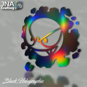 PKM Gastly Anime Cartoon Decal   Car/Truck/Windshield/Bumper/Laptop/Vinyl/Holographic/Decal/Anime/Gift