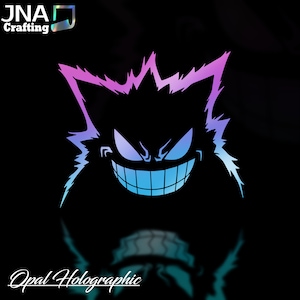 Gengar PKM Decal Car, Truck, Windshield, Laptop, Vinyl, Holographic, Decal, Accessories, Gifts, Personalized,