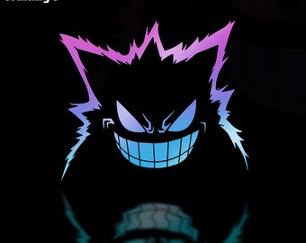 Gengar PKM Decal Car, Truck, Windshield, Laptop, Vinyl, Holographic, Decal, Accessories, Gifts, Personalized,