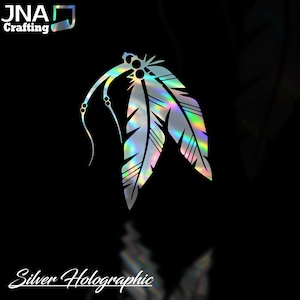 Feather Decal Car, Truck, Windshield, Laptop, Vinyl, Holographic,  Accessories, Gifts, Personalized, Boho