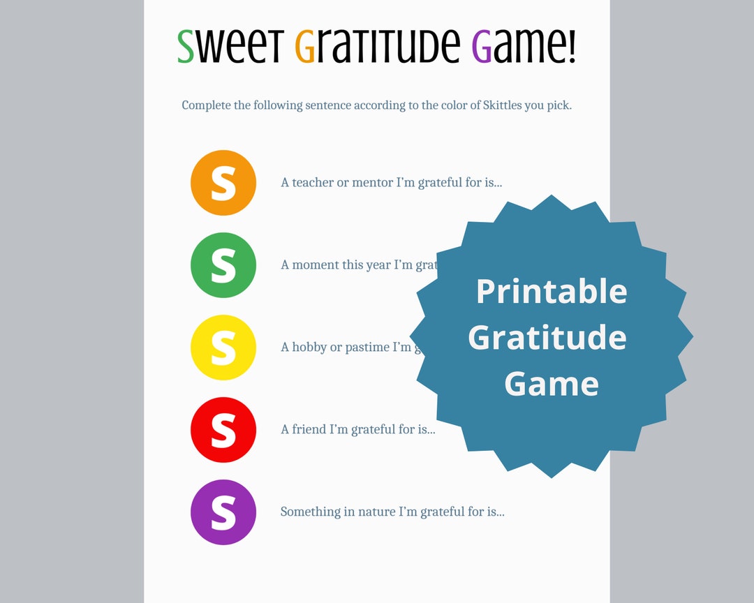 Skittles Gratitude Game Digital Download Gratitude Game Practice Daily ...