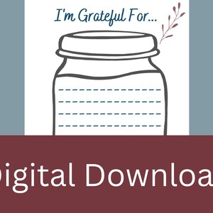 Digital Download Gratefulness Jar • Personal Gratitude List Printable ...
