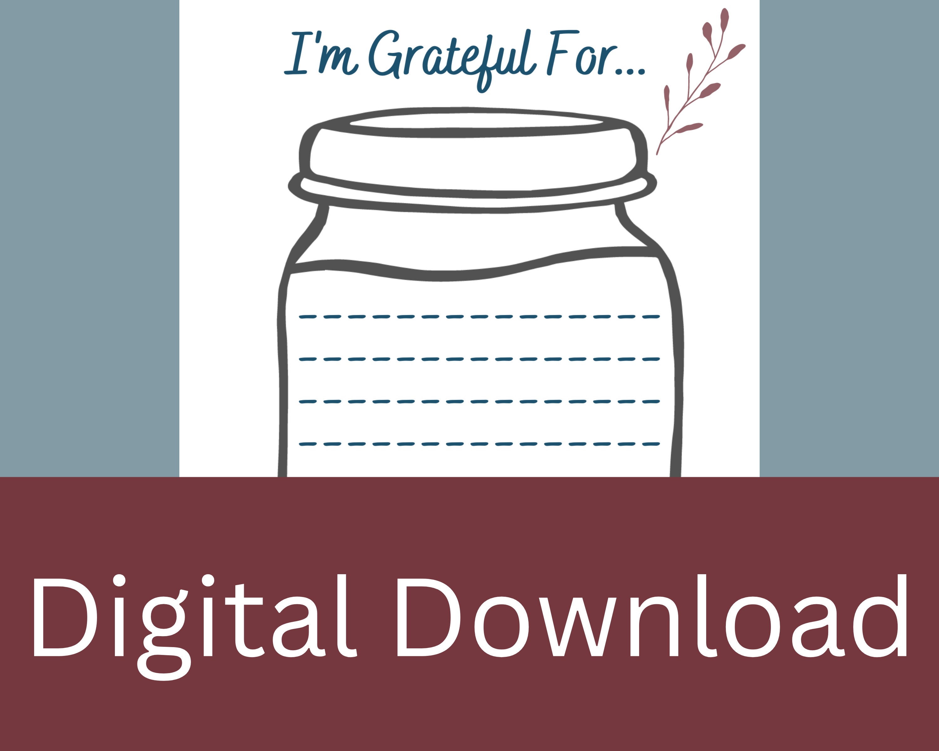 Digital Download Gratefulness Jar • Personal Gratitude List Printable ...