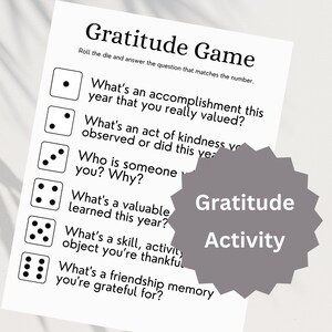 Gratitude Activity • Roll the Dice Gratitude Game • Practice Daily ...