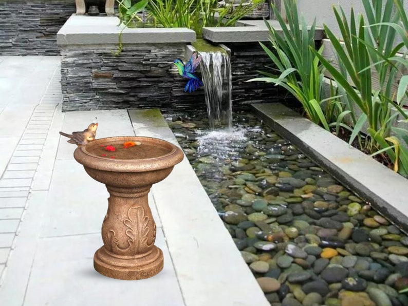 Vintage Victorian Style Bird Bath Sculpture Design Outdoor Etsy