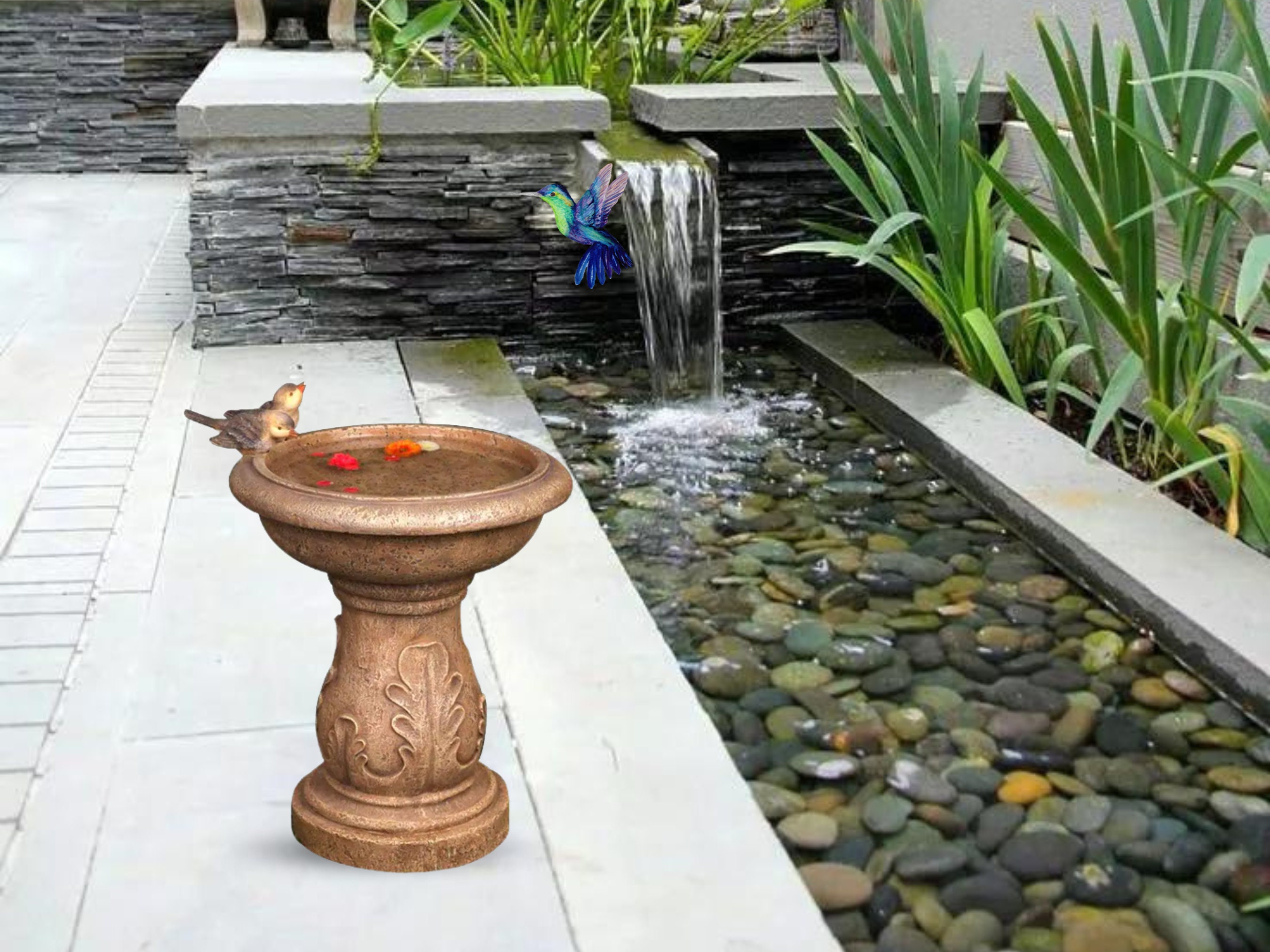 Vintage Victorian Style Bird Bath Sculpture Design Outdoor Etsy