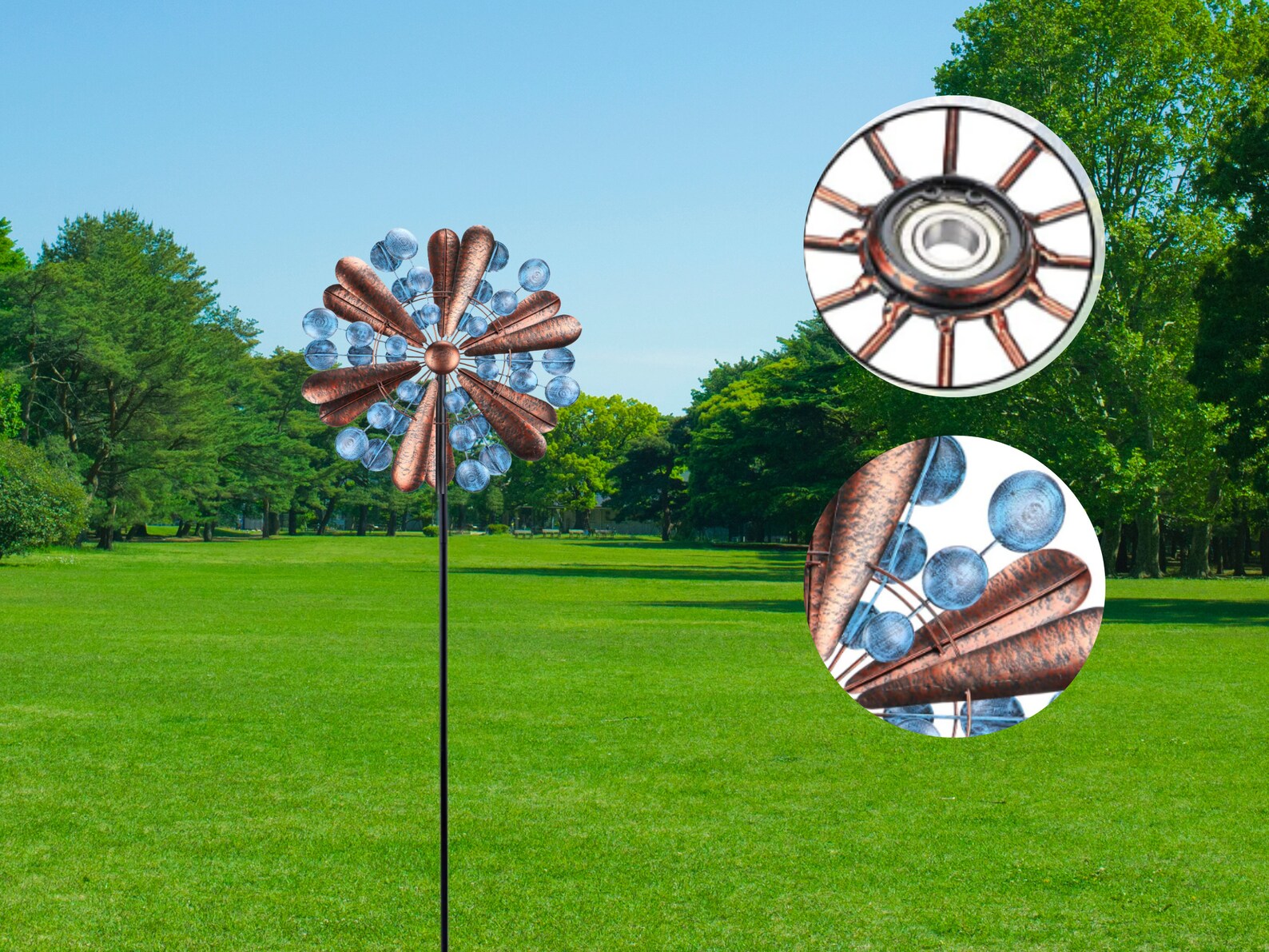 Rustic Wind Spinner Metal Art Garden Sculpture for Lawn Etsy