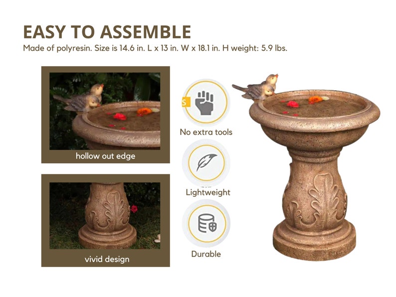 Vintage Victorian Style Bird Bath Sculpture Design Outdoor Etsy