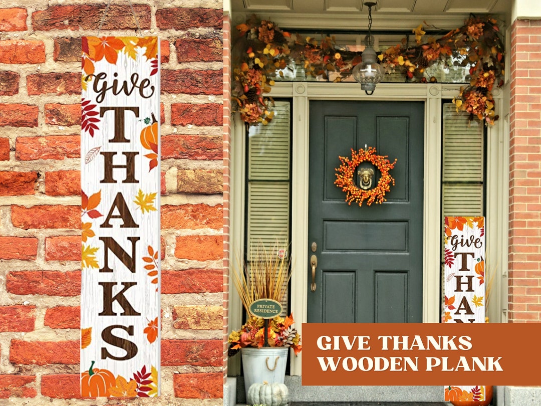Thanksgiving Rustic Wooden Hanging Door Sign Farmhouse Decor - Etsy