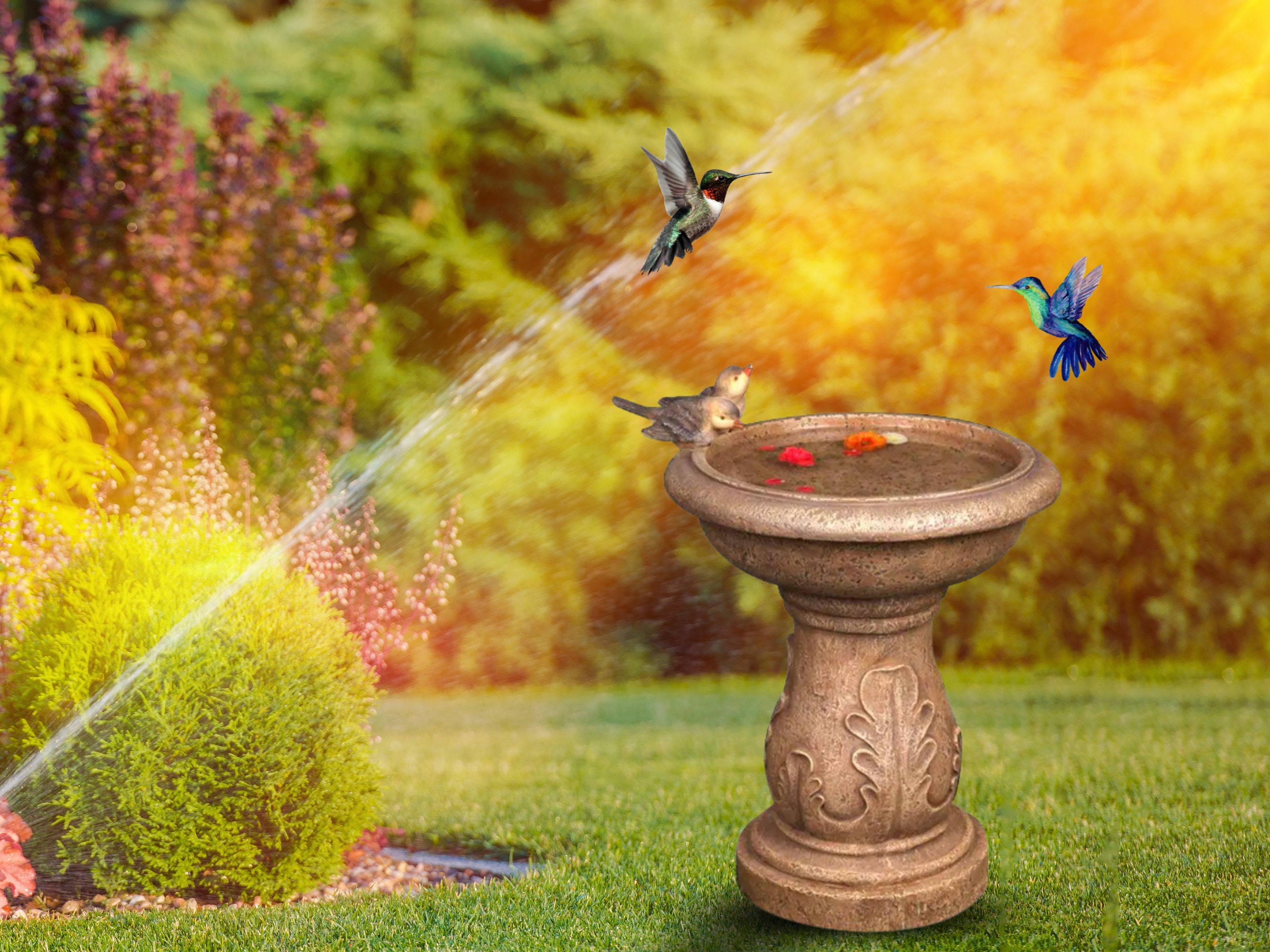 Vintage Victorian Style Bird Bath Sculpture Design Outdoor Etsy