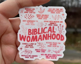 Biblical womanhood sticker, christian woman gift, Christian Bible verse sticker, religious gift for women, bible journaling sticker