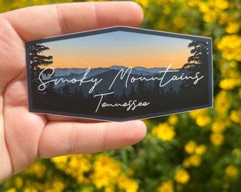 Smoky Mountains Tennessee sticker, Tennessee gift, nature lover gift, water bottle sticker, travel sticker for luggage