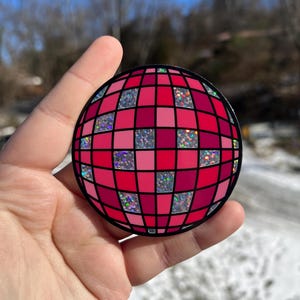 Holographic disco ball sticker, water bottle sticker, sparkly disco ball, disco ball decor, disco ball gift