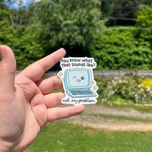 Not My Problem Sticker, Funny Sticker, Water Bottle Sticker, Mental ...